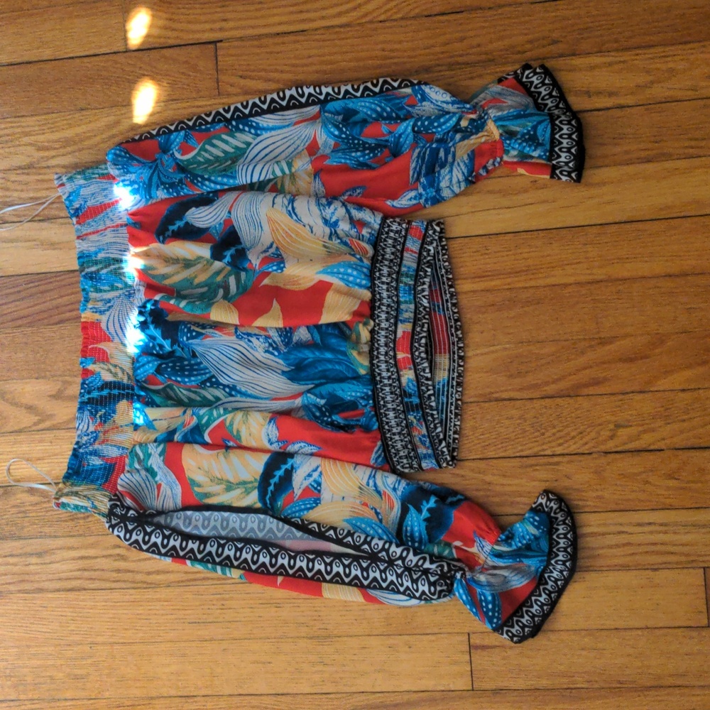 Fashion Nova - Size Small - Colorful Off the Shoulder long sleeves top